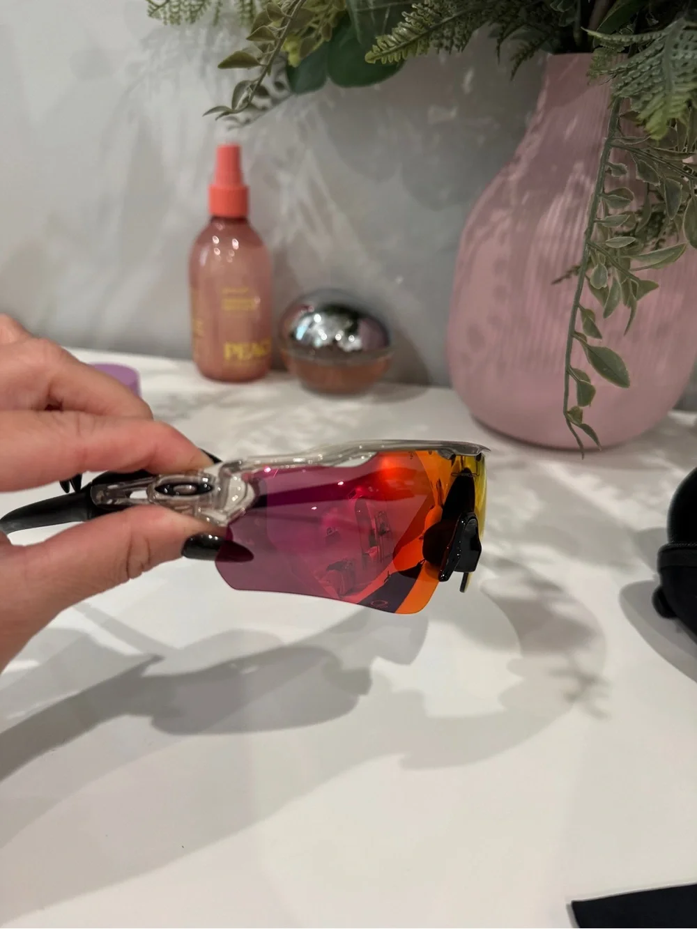 Sport Performance VR/AR Sunglasses with Red-Orange Mirrored Lens